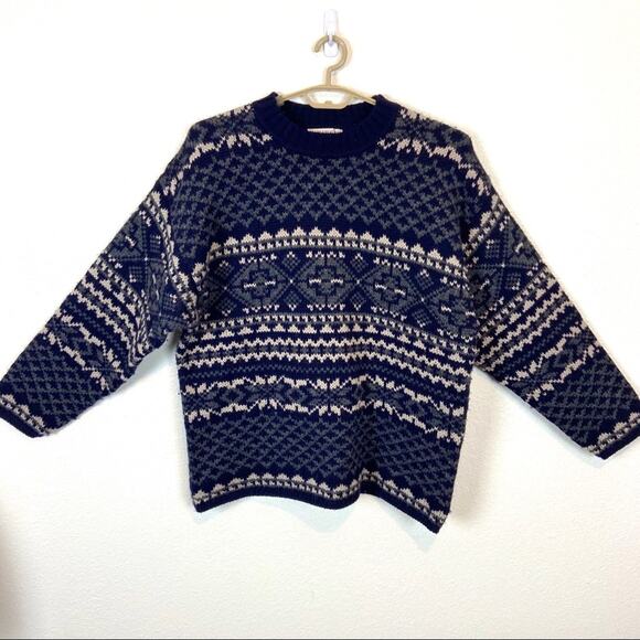Vintage Other - Wool Sweater Dad Grandpa Ski Vintage Heather and Tweed Fair Isle Outdoorsy